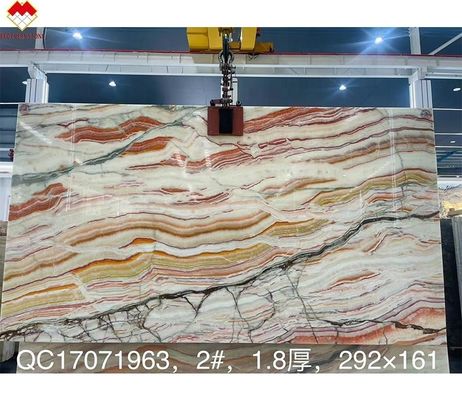 Superfície afiada e polida Finish Translúcido Arco-íris de ônix para painel de parede colorido