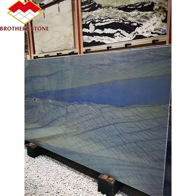 Imperial Azul Macaubas Mármore Azul Polido para Piso Azul Luminoso Forma de Pedra Larga