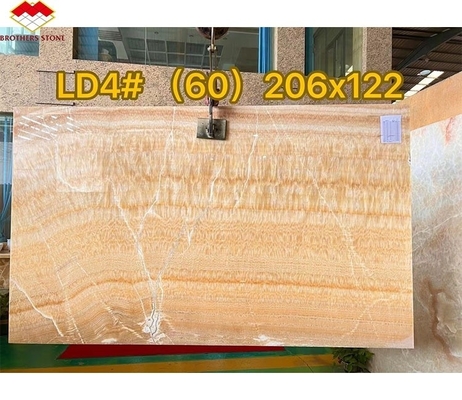 Tolerância de espessura /- 1 mm Antic Book Match Amarelo Ónix Mármore para componente Lavabo