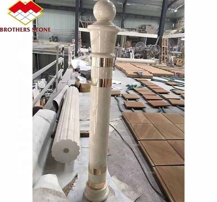Coluna Polida de Pedra Natural Branca Moderna