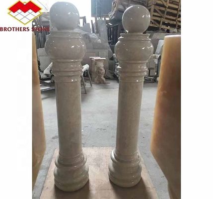 Coluna Polida de Pedra Natural Branca Moderna