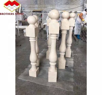 Coluna Polida de Pedra Natural Branca Moderna