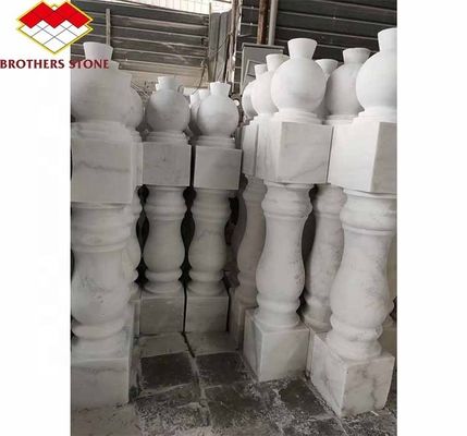 Coluna Polida de Pedra Natural Branca Moderna