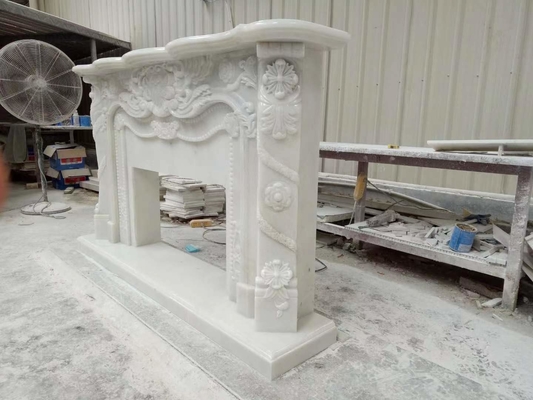 Modern Design White Marble Fireplace Surround para instalação montada na parede
