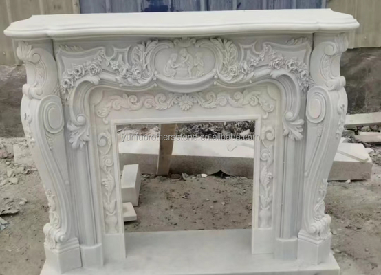 Modern Design White Marble Fireplace Surround para instalação montada na parede