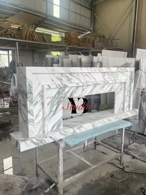 Modern Design White Marble Fireplace Surround para instalação montada na parede