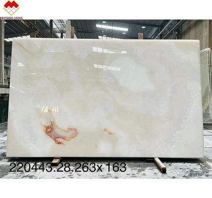 Crie uma villa luxuosa com a nossa placa de ónix branco de mármore polido e translúcido.
