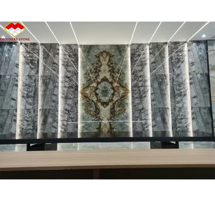Pedra Natural Italiana Abeto Prateado Preto Cinzento Olhar Mármore Texturizado Chapa para Painel de Parede da Casa