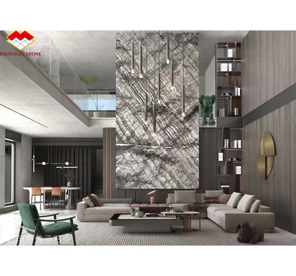 Pedra Natural Italiana Abeto Prateado Preto Cinzento Olhar Mármore Texturizado Chapa para Painel de Parede da Casa