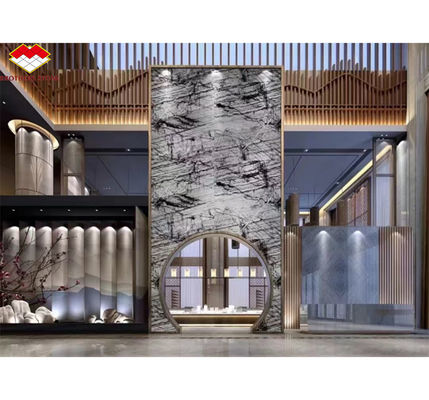 Pedra Natural Italiana Abeto Prateado Preto Cinzento Olhar Mármore Texturizado Chapa para Painel de Parede da Casa