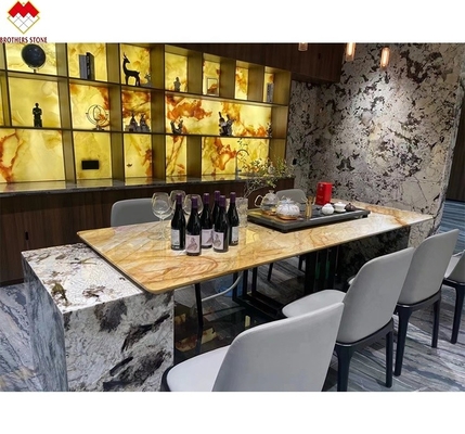 Livro de decoração interior compatível mel amarelo onix lajes de mármore para fundo de parede