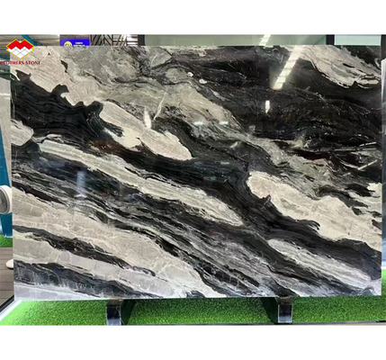 Calcite Marble Moderno Escadaria Design com Luxo Brasileiro Cósmico Negro Granite Slab