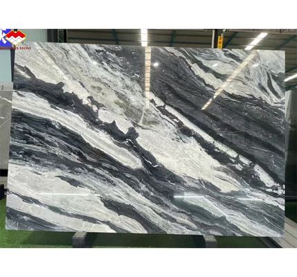 Calcite Marble Moderno Escadaria Design com Luxo Brasileiro Cósmico Negro Granite Slab