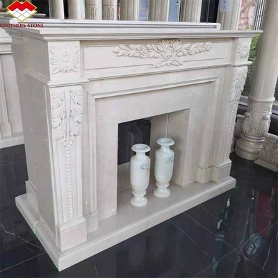 Chaminé de estilo europeu personalizado de mármore natural para sala de estar interna moderna