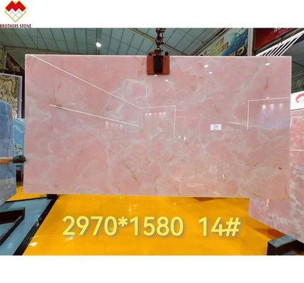 Big Slab Onyx Marmore Impressionante Branco Rosa Onyx Pedra para Painel de Parede e Table Top