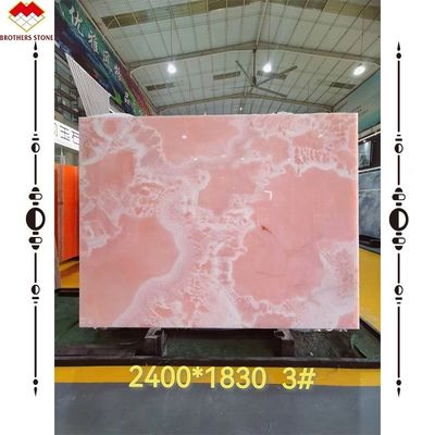 Big Slab Onyx Marmore Impressionante Branco Rosa Onyx Pedra para Painel de Parede e Table Top