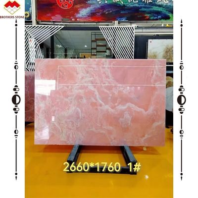 Big Slab Onyx Marmore Impressionante Branco Rosa Onyx Pedra para Painel de Parede e Table Top