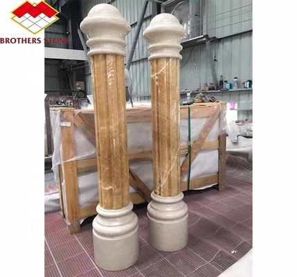 Moderna coluna de mármore de ônix Design de pedra natural polida para pilares de escada