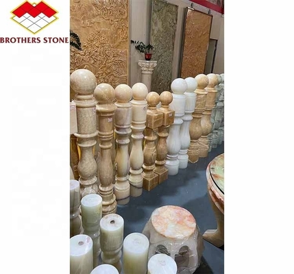 Moderna coluna de mármore de ônix Design de pedra natural polida para pilares de escada