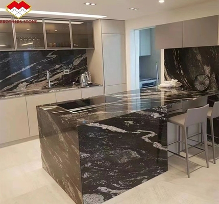 Caixa de cozinha de luxo de granito chinês com pedra de ouro preto polido