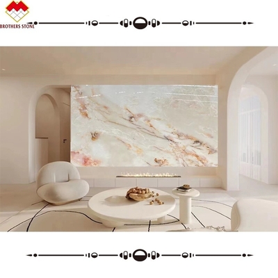 Lâmina de pedra de mármore de ônix branco polido A escolha perfeita para azulejos de banheiro de luxo