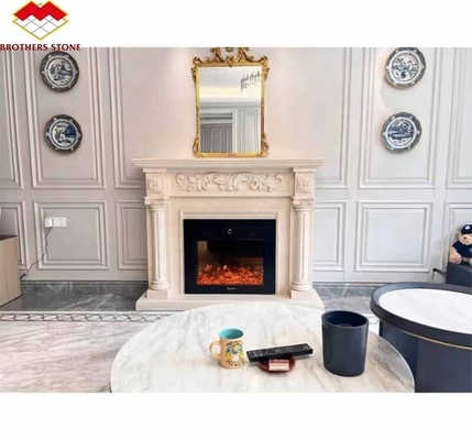 Freestanding Modern Indoor Royal Botticino Marmore Decor Creme Shanna Beige Marmore para Chaminé Tabletop Surround