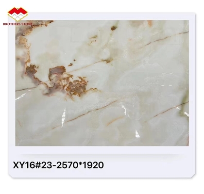 Lâmina de pedra de mármore de ônix branco polido A escolha perfeita para azulejos de banheiro de luxo