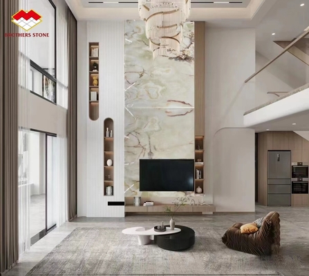 Lâmina de pedra de mármore de ônix branco polido A escolha perfeita para azulejos de banheiro de luxo