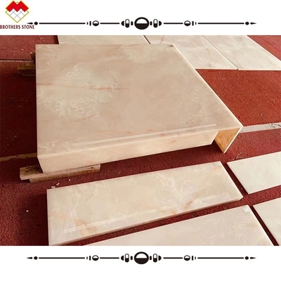 Lâmina de pedra de ônix branco natural polida para piso e parede luxuosos
