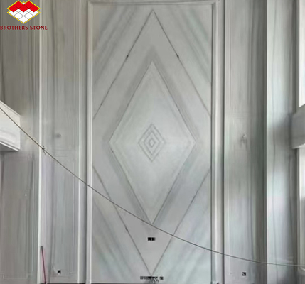 Modelo de design de hotel Moderno painel de TV de mármore branco para projeto de renovação de casa