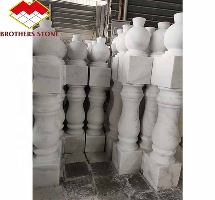 Superfície polida Coluna de mangueira finalizada para decorações domésticas em mármore branco de Guangxi