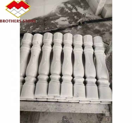 Superfície polida Coluna de mangueira finalizada para decorações domésticas em mármore branco de Guangxi