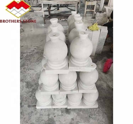Superfície polida Coluna de mangueira finalizada para decorações domésticas em mármore branco de Guangxi