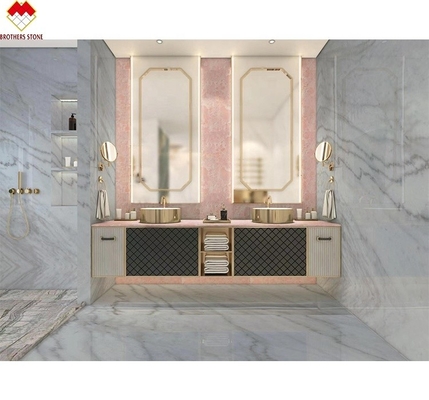 Big Slab Pink Onyx Stone Translúcido Rosa Fina Rosa Quartzo de Jade Rosa para o Pavimento da Parede da Villa