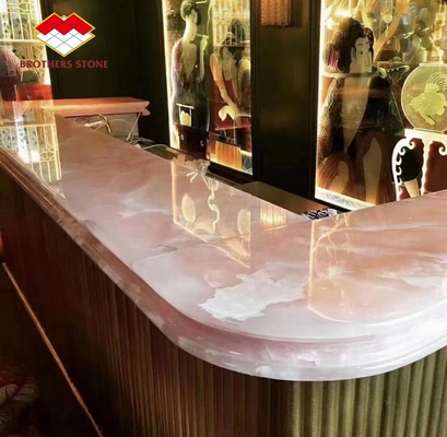 Big Slab Pink Onyx Stone Translúcido Rosa Fina Rosa Quartzo de Jade Rosa para o Pavimento da Parede da Villa