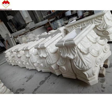 Coluna de mármore quadrada esculpida à mão Capital para decoração de pilares de mármore de design ocidental
