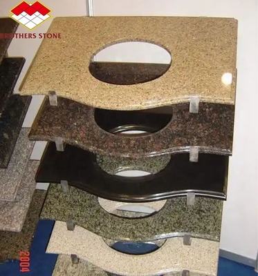 Top de granito sob medida para banheiro de hotel de luxo de pedra natural polida