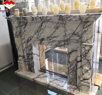 Moderno Mini Manteiga artesanal Arte escultura arqueada Francês Nova York Mármore Interior Perfumado Neve ameixa Chaminé em torno