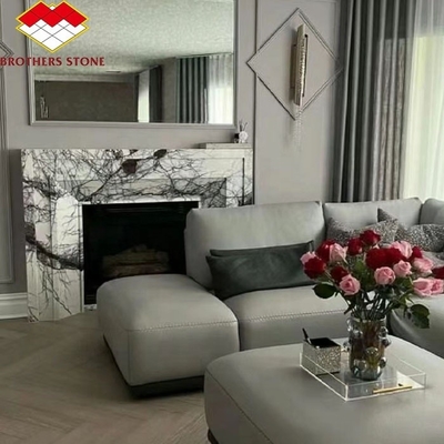 Moderno Mini Manteiga artesanal Arte escultura arqueada Francês Nova York Mármore Interior Perfumado Neve ameixa Chaminé em torno