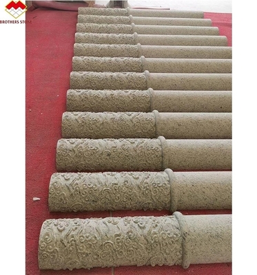 Coluna de relevo de pedra natural para o design de pilares ocos ao ar livre na decoração de hotéis