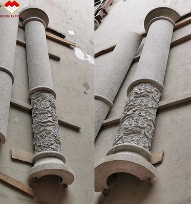 Coluna de relevo de pedra natural para o design de pilares ocos ao ar livre na decoração de hotéis