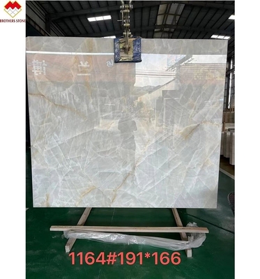 Transparente Royal White Onyx Tile Grande forma de pedra com 0,12% de absorção de água