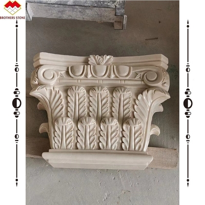 Hotel Solid Beige Creme Stone Coluna de mármore romano Design de escultura para construção