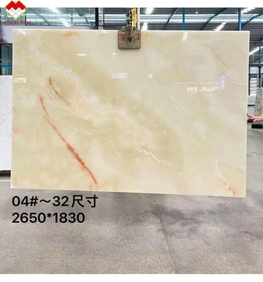Lâmina de mármore de ônix branco real iluminada por trás para bancada e painel de parede de mesa personalizável
