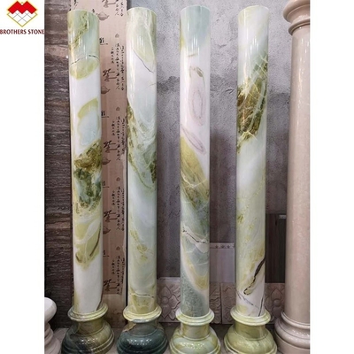 Decoração Tinta Verde Veias Brancas Coluna de mármore Coluna romana Oca 15-30mm Espessura