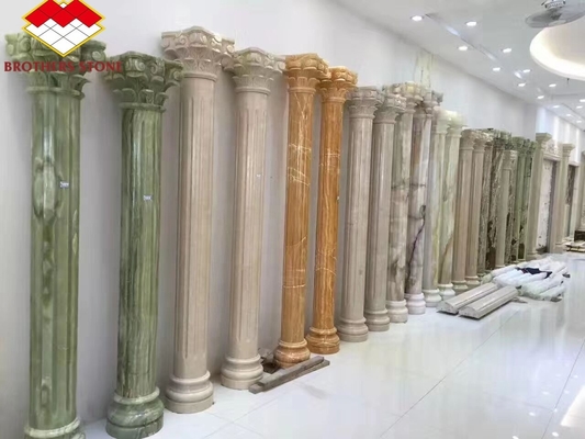 Decoração Tinta Verde Veias Brancas Coluna de mármore Coluna romana Oca 15-30mm Espessura