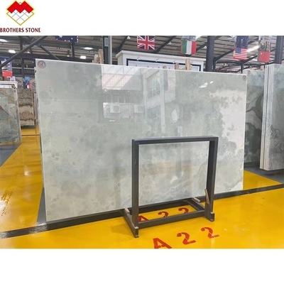 Painel de parede de ónix azul translúcido personalizável para revestimento de mármore azul do comércio FOB