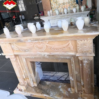 Villa Sala de estar Chaminé rodeado Chaminés de pedra de mármore interiores modernos personalizados