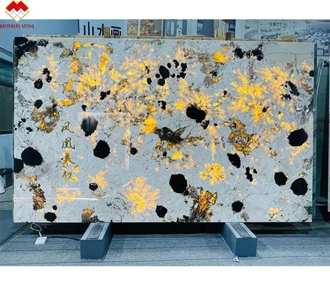 Splendor Brasileiro Quartzita Branca Big Slab Cozinha Translúcida Ilha de Pedra Backlight Polido Slab Para Villas Hotéis