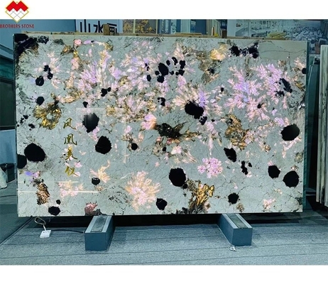 Splendor Brasileiro Quartzita Branca Big Slab Cozinha Translúcida Ilha de Pedra Backlight Polido Slab Para Villas Hotéis